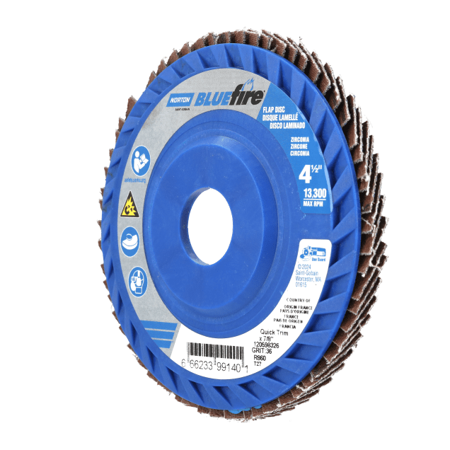Norton BlueFire ZA Center Mount Plastic Flat Flap Disc | Norton
