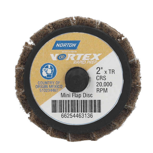 Norton Vortex Rapid Prep Mini Flap Disc - TR attachment - 2" - Coarse Grit