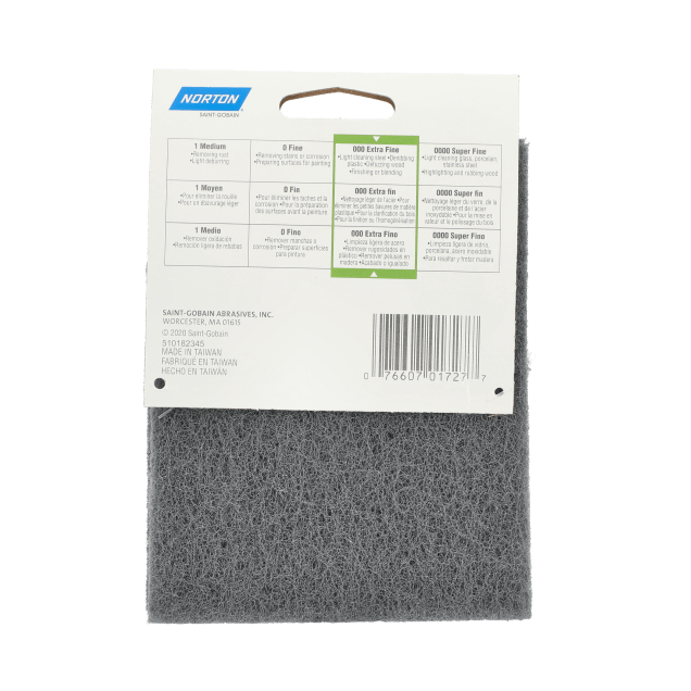 Norton Synthetic Steel Wool Pads - 4 3/8 x 5 1/2  - Extra-Fine - Packaged