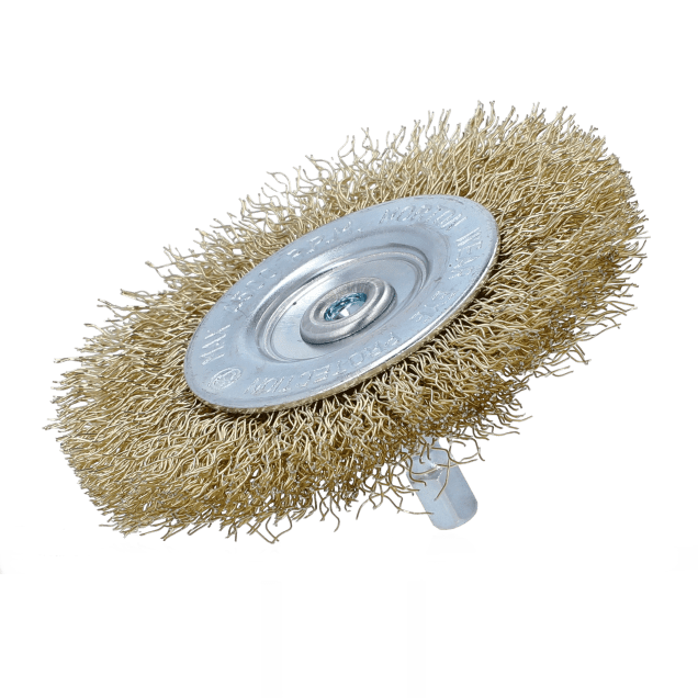 Norton Clipper Classic Spindle-Mounted Crimped Wire Wheel Brush - Brass