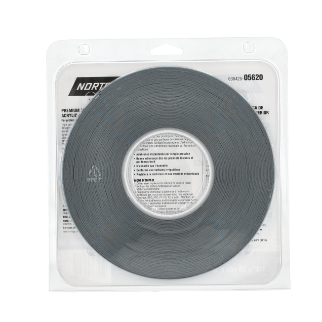 Norton Premium Foam Tape  1-4" x 20 yds. - Blue Backed - packaged