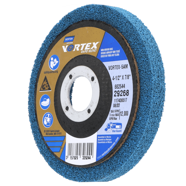 Norton Vortex Rapid Blend AO Arbor Hole Non-Woven Depressed Center