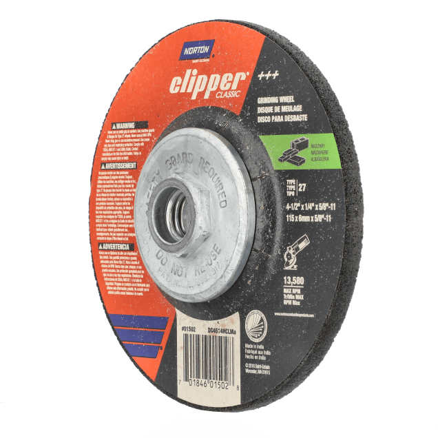 Norton Clipper Classic Depressed Center Wheel - Type 27 for Grinding