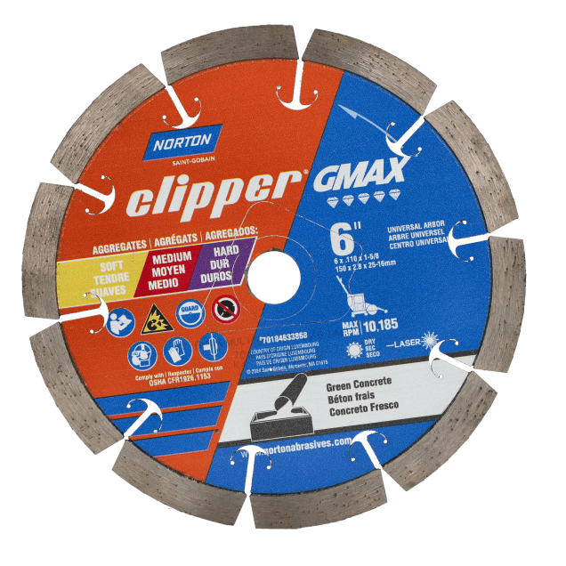 Norton Clipper GMAX Diamond Blade - 6" - Soft/Medium Aggregate