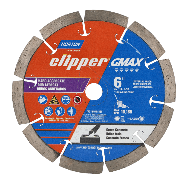 Norton Clipper GMAX Diamond Blade - 6" - Hard Aggregate