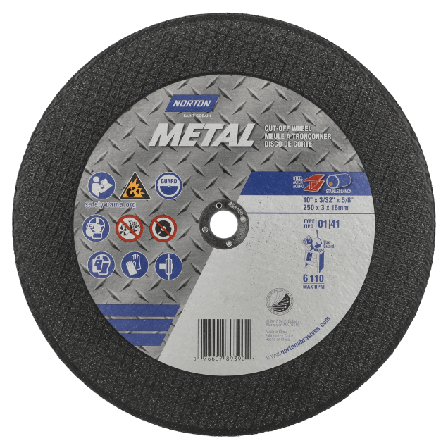 Norton Metal Aluminum Oxide Stationary Saw Cut-Off Wheel - Type 01/41 Straight
