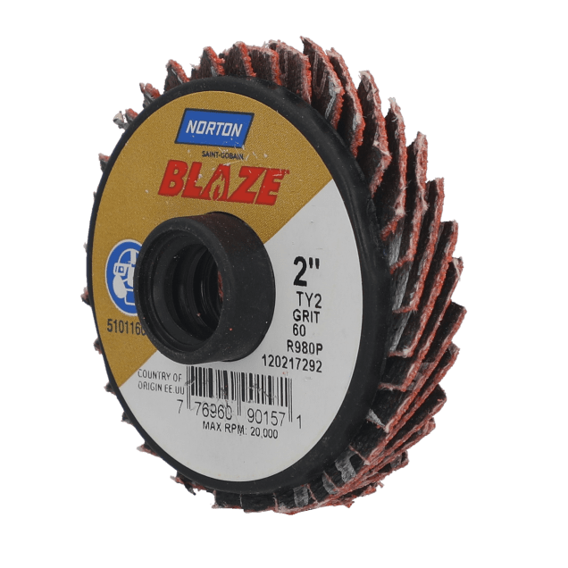 Norton Blaze Ceramic Alumina Mini Flap Disc - TS Attachment (Type II) - 2" - C60