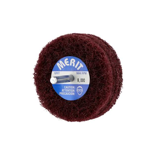 Merit Aluminum Oxide Non-Woven Disc Wheel - with 1/4” steel mandrel