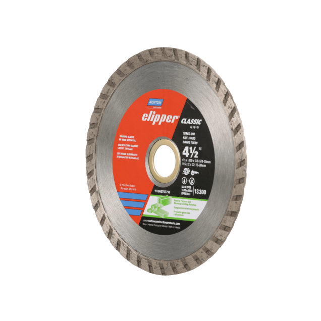 4 1/2 in. Norton Clipper Classic Diamond Blade Turbo RIM for General Purpose Masonry Building Materials