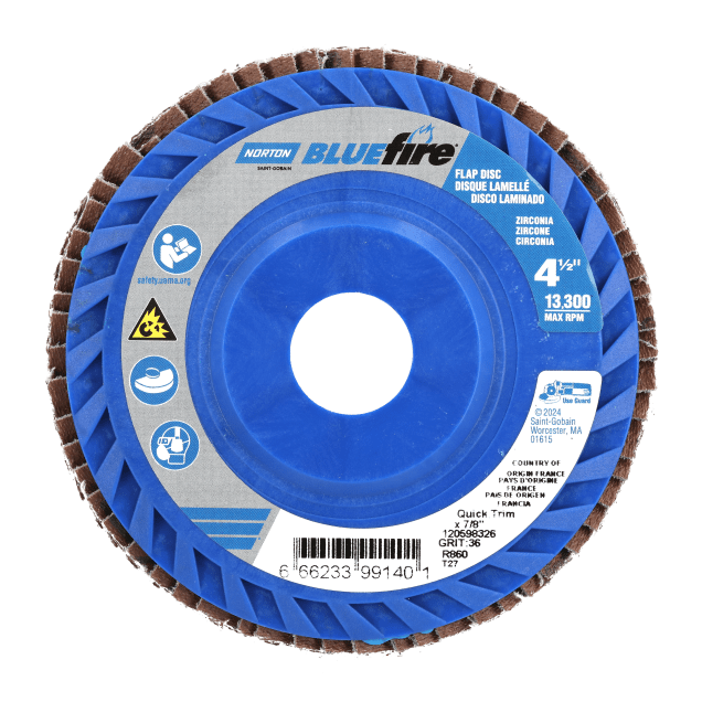 Norton BlueFire ZA Center Mount Plastic Flat Flap Disc | Norton
