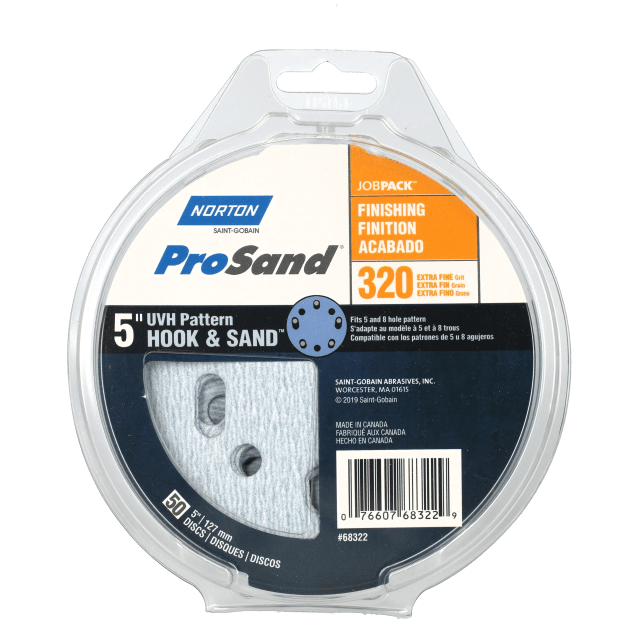 Norton ProSand Paper Discs - 5" Hook & Sand Universal Vacuum Hole - Bulk