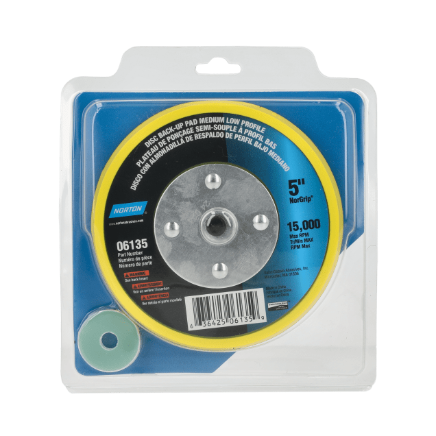 Norton NorGrip Medium / Low Profile Back-Up Pad - 5"