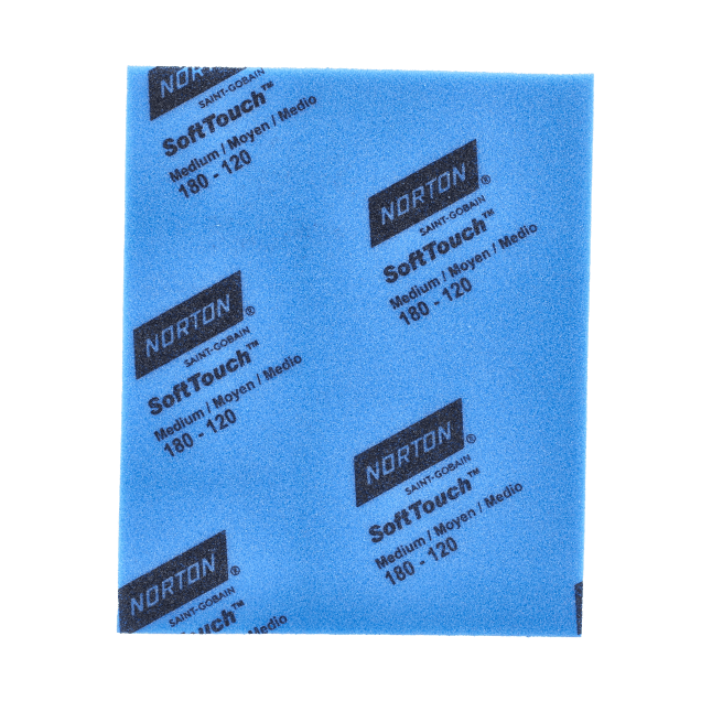 Norton Soft Touch Abrasive Sponge - 4  1/2  X  5  1/2  X  3/16 - MEDIUM