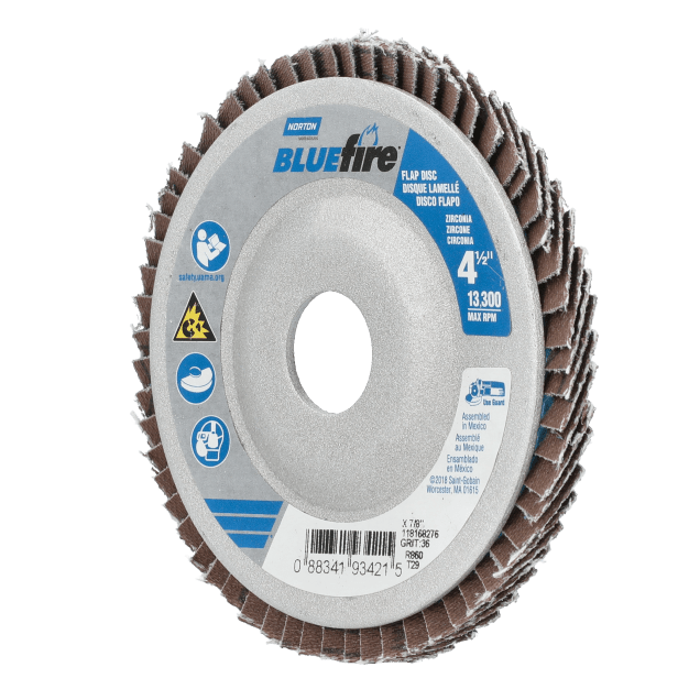 Norton BlueFire Zirconia Alumina Flap Disc - Type 29 Aluminum Backing Plate