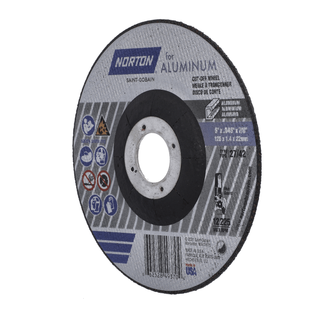 Norton ALUMINUM A36Q Aluminum Oxide RightCut Depressed Center Wheel - Type 42