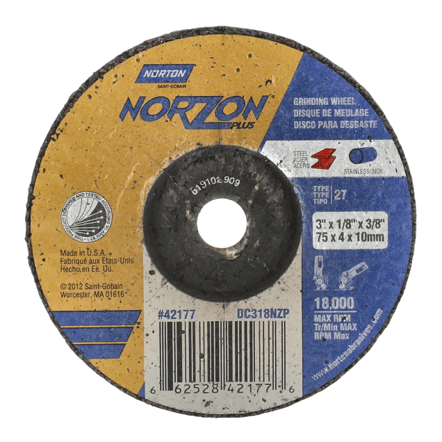 Norton NorZon Plus Depressed Center Wheels - Type 27