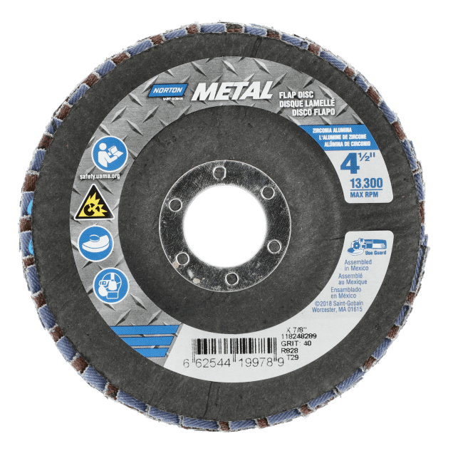 Norton Metal Zirconia Alumina Flap Disc - Type 29 Conical Fiberglass Back