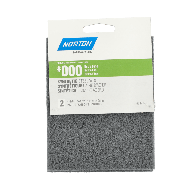 Norton Synthetic Steel Wool Pads - 4 3/8 x 5 1/2  - Extra-Fine - Packaged