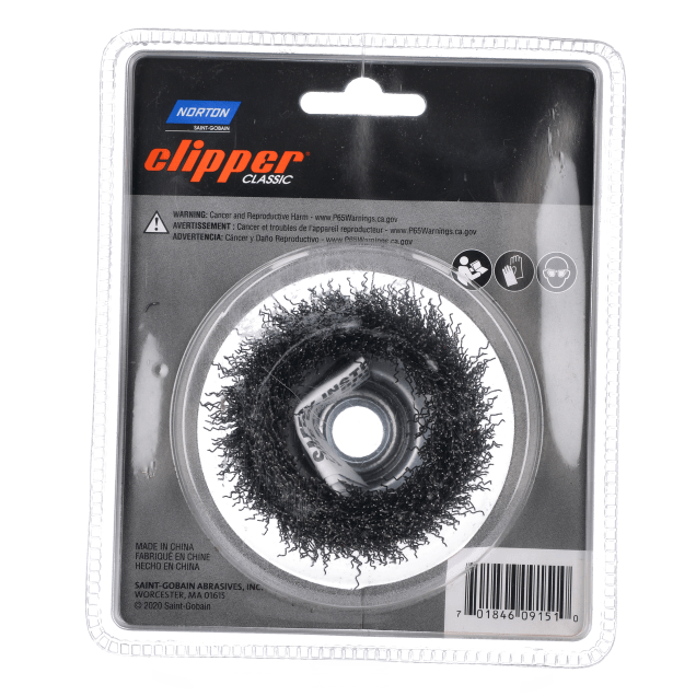 Norton Clipper Classic Crimped Wire Cup Brush - Steel - Packaged