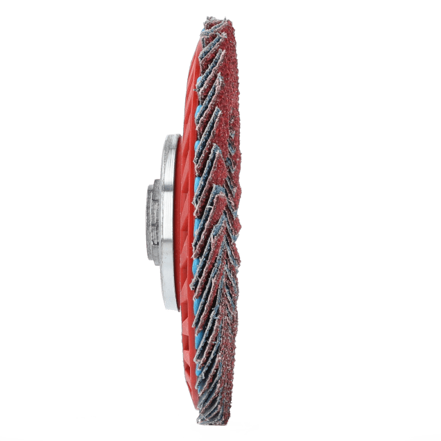Norton Red Heat R961 Ceramic Alumina/Zirconia Alumina Flap Disc - Type 27 Flat Quick-Trim Plastic Back