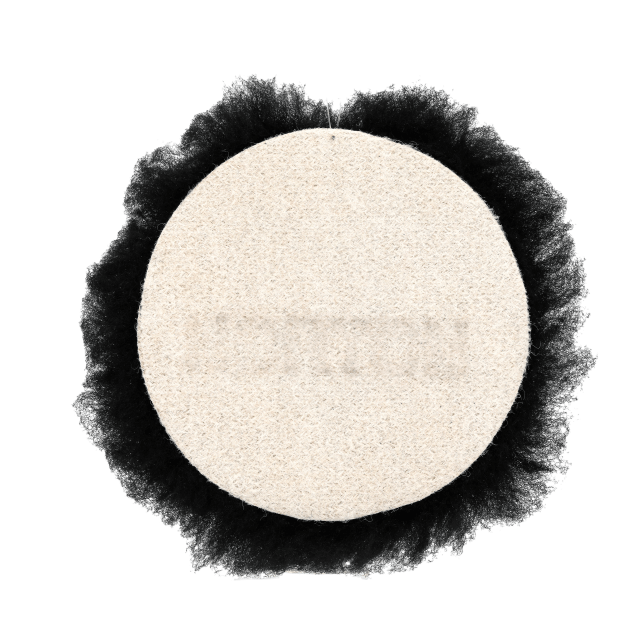 Black Wool Polishing Pads - 3 Pad With Loop - 3/4 Nap