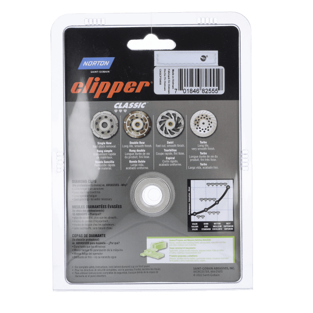 Norton Clipper Classic Single Row Diamond Cup Grinder Blade