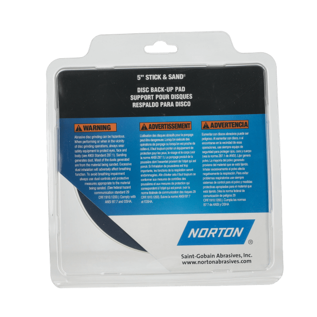 Norton Stick & Sand Soft Low Profile Back-Up Pad - 5"