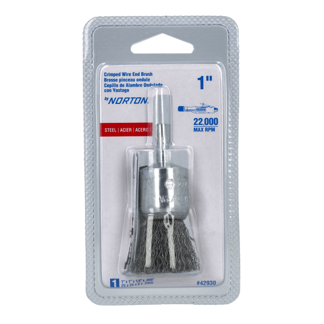 Norton By Norton Crimped Wire End Brush - 1" - Carbon Steel