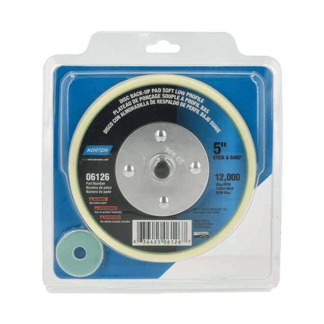Norton Stick & Sand Soft Low Profile Back-Up Pad - 5"