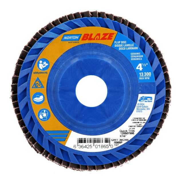Norton Blaze R980P Quick-Trim Flap Disc - Type 27 Plastic Back