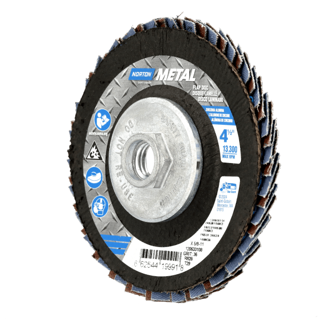Norton Metal R828 Zirconia Alumina Flap Disc - Type 29 Conical Fiberglass Back