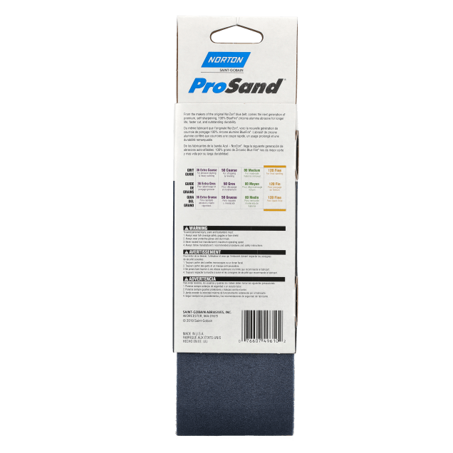 Norton ProSand R831 Zirconia Alumina Portable Belt - 120 Grit - Packaged