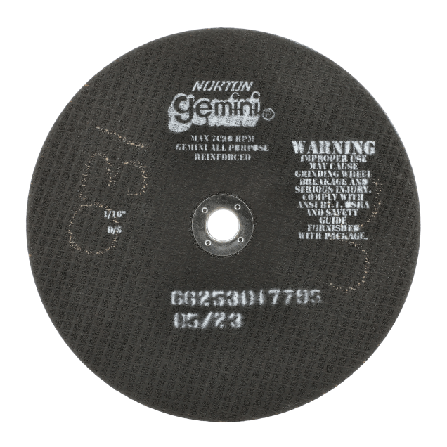 Norton Gemini All Purpose  Small Diameter Cut-off Wheel - Type 01/41 - 8  X 1/16  X 5/8