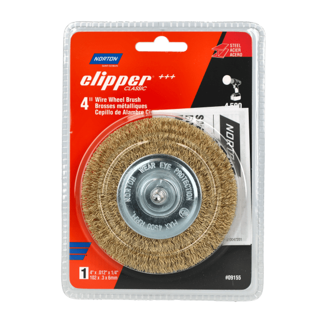 Norton Clipper Classic Spindle-Mounted Crimped Wire Wheel Brush - Brass