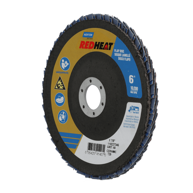 Norton Red Heat R961 Ceramic Alumina/Zirconia Alumina Flap Disc - Type 29 Conical Fiberglass Back