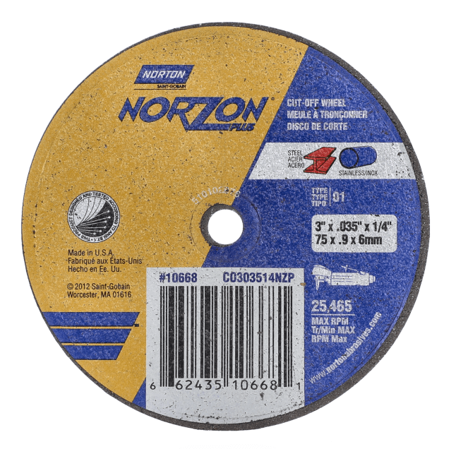 Norton Norzon Plus Small Diameter Cut Off Wheel