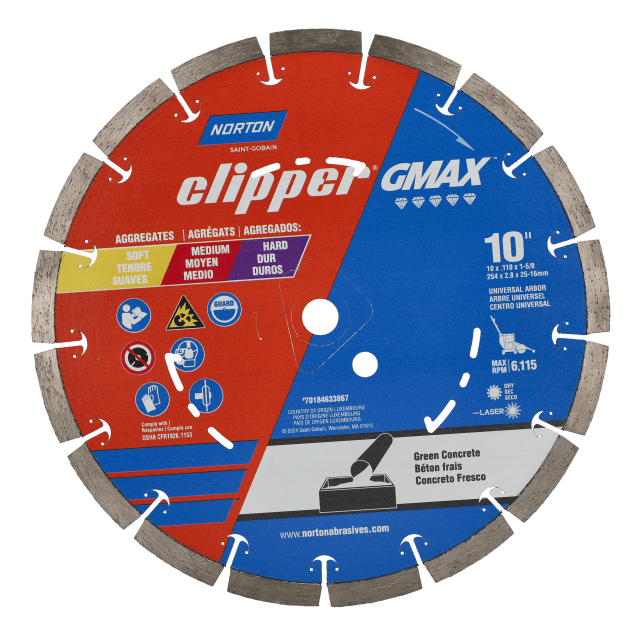 Norton Clipper GMAX Segmented Rim Green Concrete Walk-Behind Saw