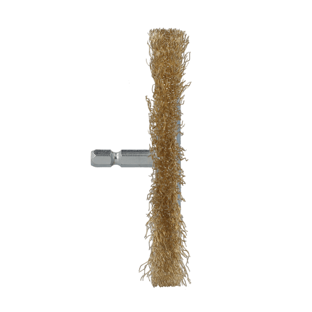 Norton Clipper Classic Spindle-Mounted Crimped Wire Wheel Brush - 4" - Brass