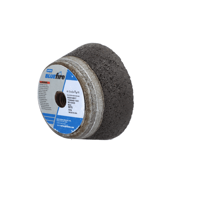 Norton BlueFire Portable Snagging Wheel - Type 11 Flaring Cup with Steel Back