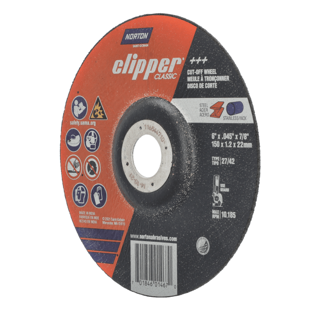 Norton Clipper Classic Depressed Center Wheel - Type 27 for Right Angle Cutting-off