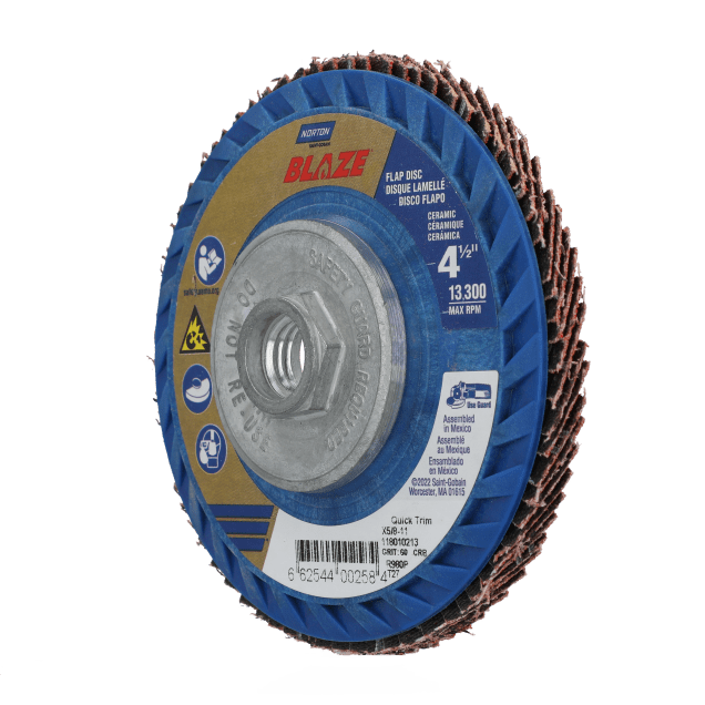 Norton Blaze R980P Ceramic Alumina Flap Disc - Type 27 Plastic Quick-Trim Backing Plate