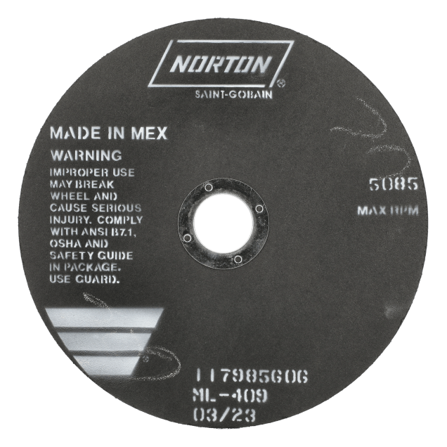 Norton Metallurgical Non-Reinforced Cut-off Wheel - Type 01 Straight