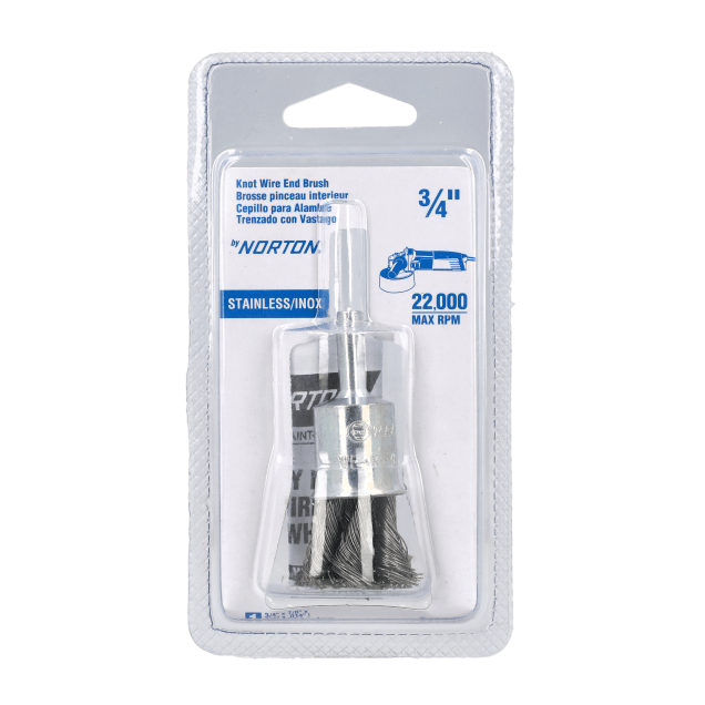 Norton By Norton Knot Wire End Brush - 3/4" - Stainless Steel