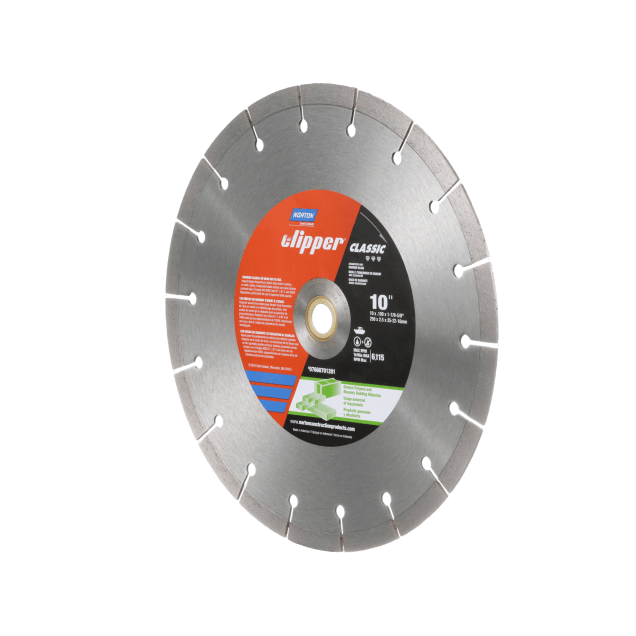 10 in. Norton Clipper Classic Tile Saw Diamond Blade -
 Segmented Rim for General Purpose Masonry