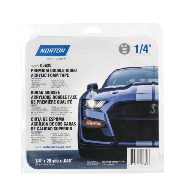 Norton Premium Foam Tape  1-4" x 20 yds. - Blue Backed - packaged
