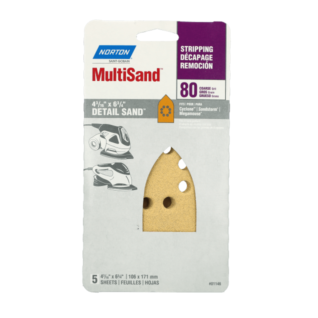 Norton Hook & Loop Detail Sanding Sheets - for Black & Decker Sandstorm and Megamouse