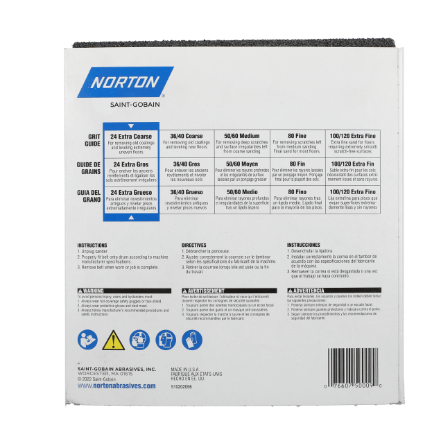 Norton Durite Silicon Carbide Cloth Floor Sanding Belt - 24 Grit