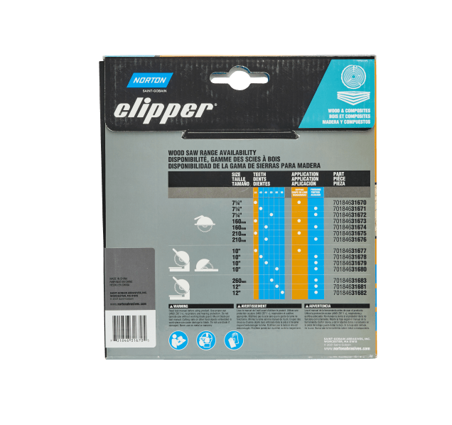 Norton Clipper Wood & Composite Blade for Circular and Table Saws