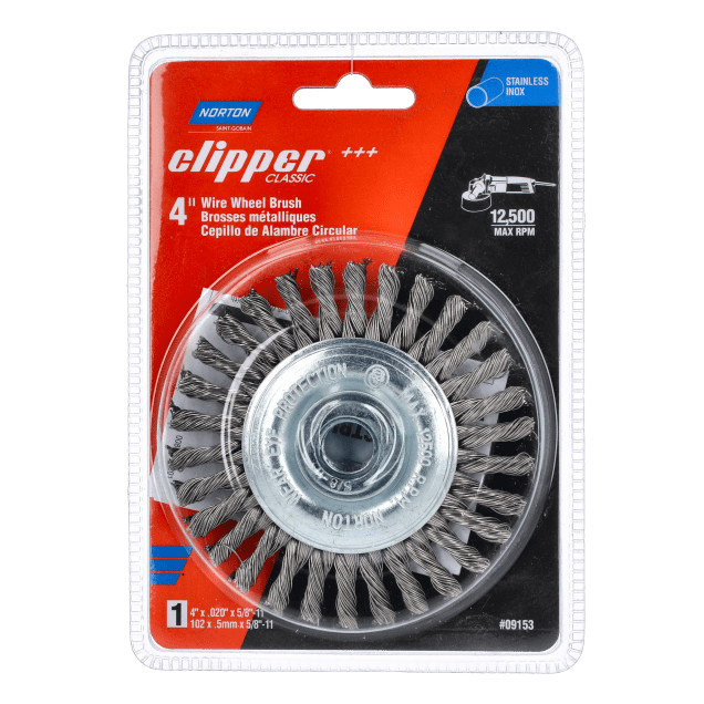 Norton Clipper Classic Twist Knot Wire Wheel Brush - Stainless Steel