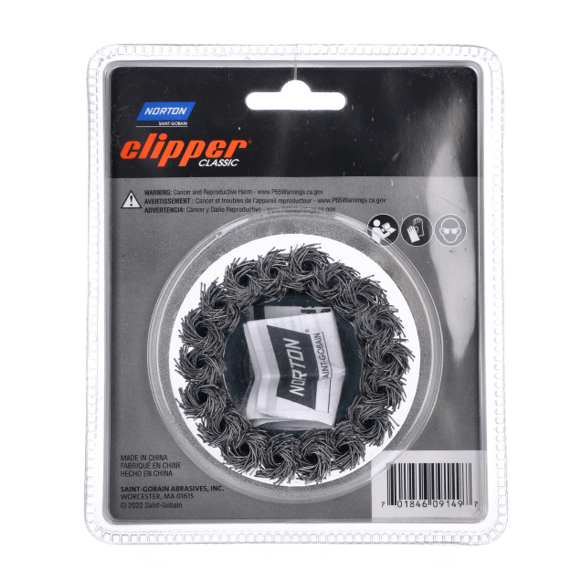 Norton Clipper Classic Knot Wire Cup Brush - Steel - Packaged